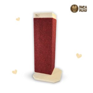 Rascador esquinero de MDF con Base Externa | Tapiz Rojo
