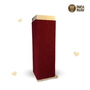 Rascador esquinero de MDF con Base Interna | Tapiz Rojo