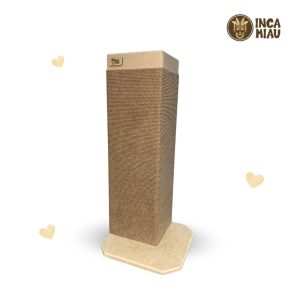 Rascador esquinero de MDF con Base Externa | Tapiz Beige