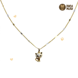 Collar Gatita Brillante con Cristales y Cadena Decorativa