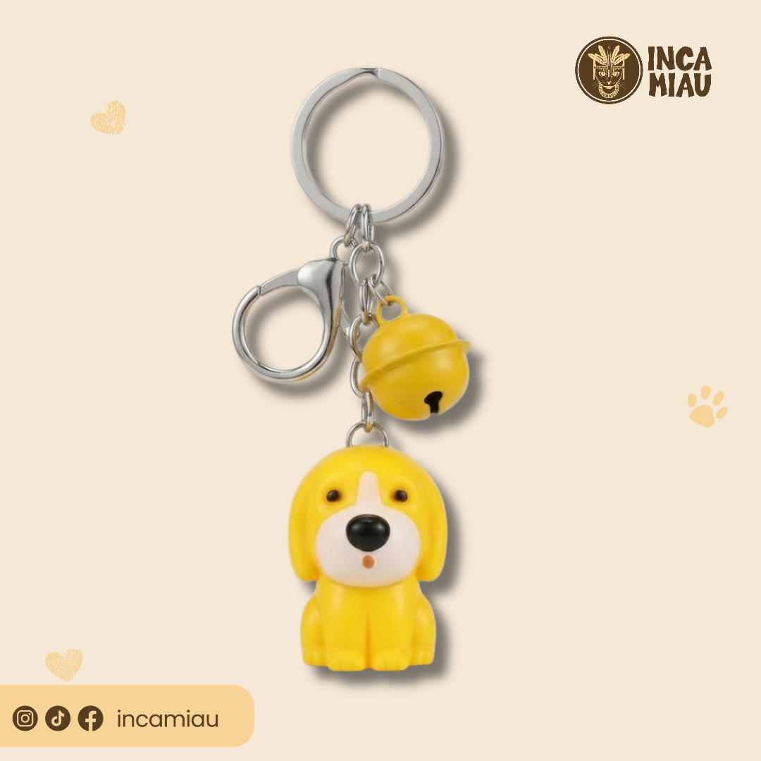 Llavero Perrito Amarillo Kawaii